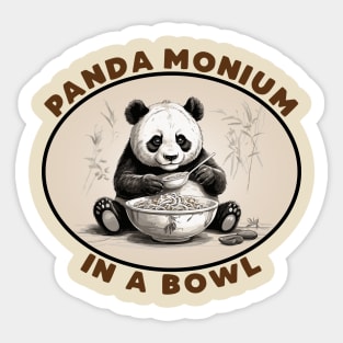 PandaMonium in a Bowl Sticker